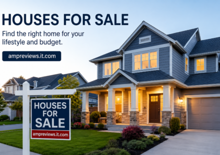 Houses for sale in a residential neighborhood