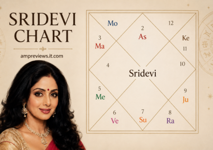 Sridevi chart with Vedic astrology birth chart and planetary positions