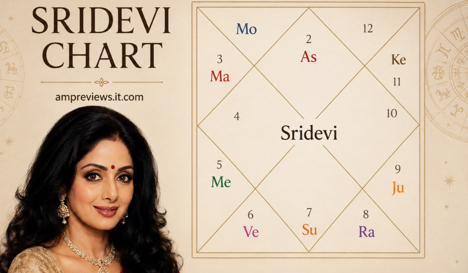 Sridevi chart with Vedic astrology birth chart and planetary positions