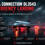 Delta Connection DL3543 aircraft during an emergency return and landing.