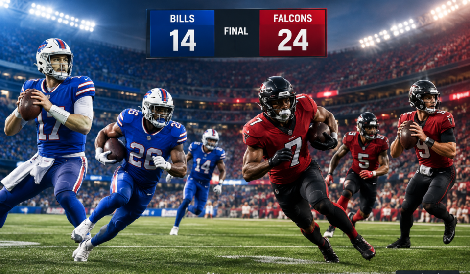 Buffalo Bills vs Atlanta Falcons match player stats showing key NFL players and game performances.