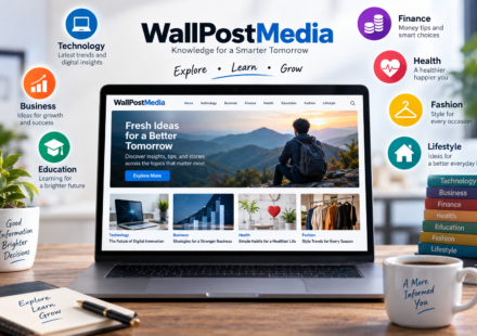 WallPostMedia Com digital publishing platform featuring technology, business, finance, education, health, fashion, and lifestyle content