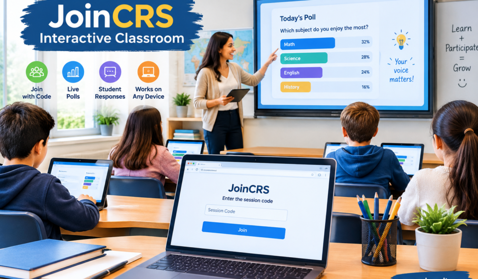 Joincrs com student portal for accessing interactive Classroomscreen classroom activities