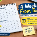4 weeks from today date calculation showing October 4, 2026