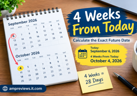 4 weeks from today date calculation showing October 4, 2026