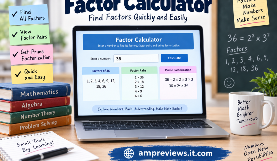 Factor calculator for finding factors and factor pairs of a number
