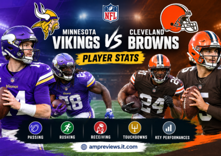 Minnesota Vikings vs Cleveland Browns match player stats showing key player performances.