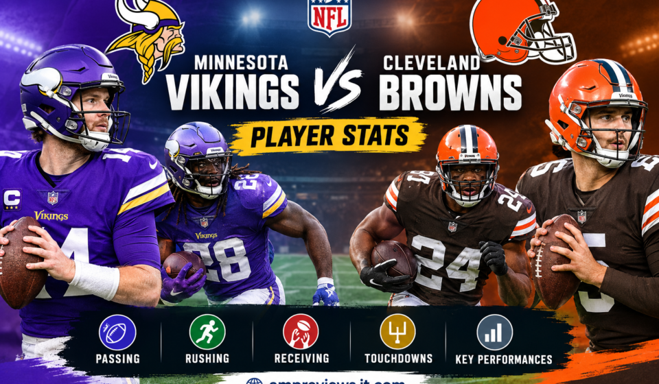 Minnesota Vikings vs Cleveland Browns match player stats showing key player performances.