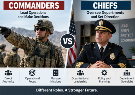 Commanders vs Chiefs comparison showing differences in leadership, authority, responsibilities, and decision-making