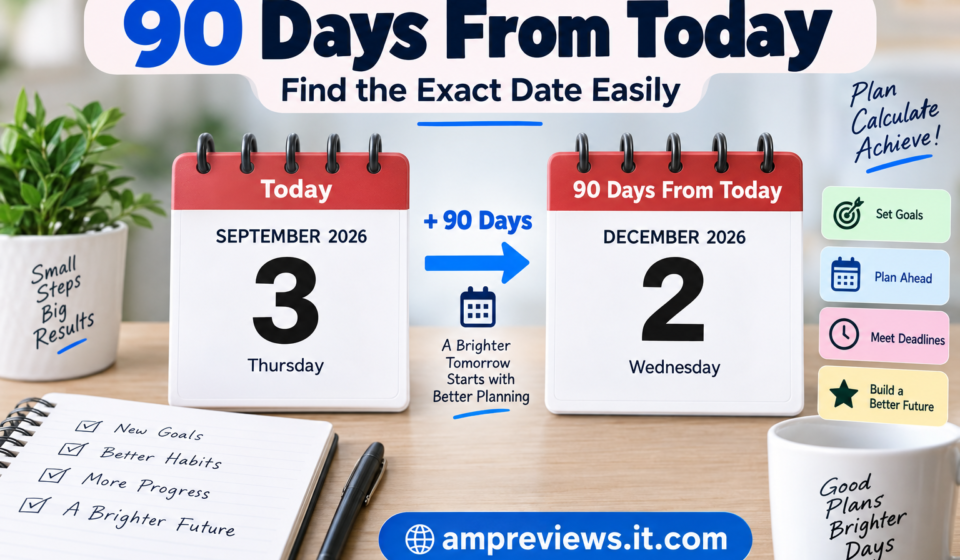 90 days from today date calculator showing how to calculate a future date