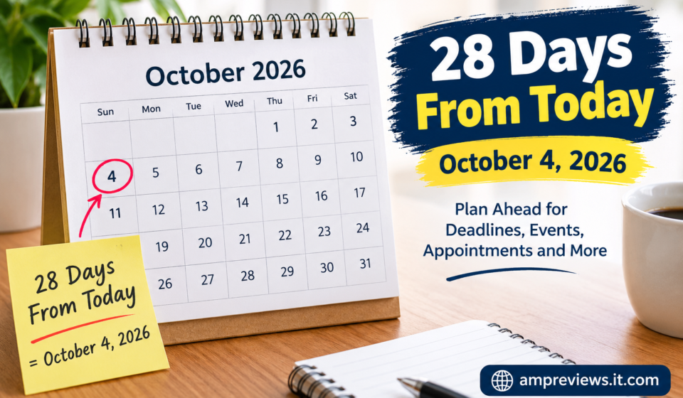 28 days from today calendar showing October 4, 2026